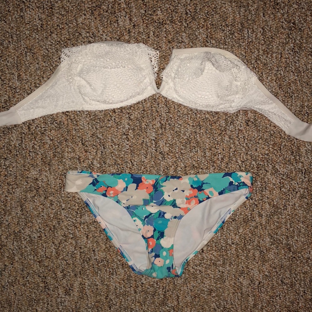 2 piece strapless aerie bikini